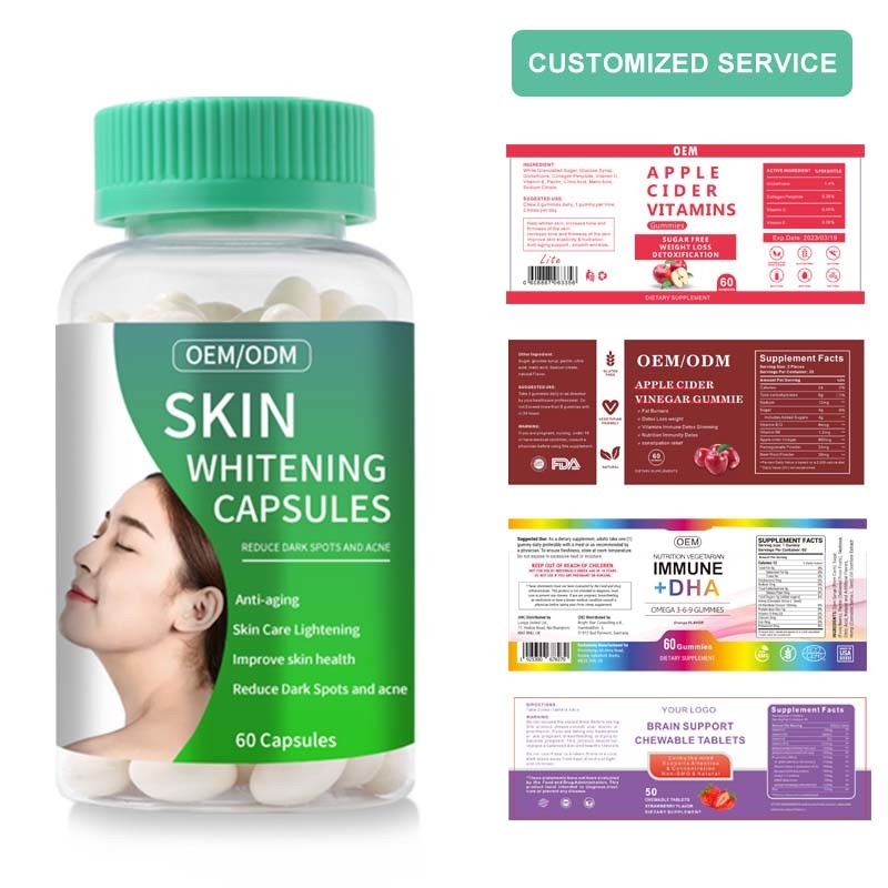 De anti het Verouderen Huid die Glutathione van het Capsulescollageen Supplement wit voor vermindert Donkere Vlekken en Acne