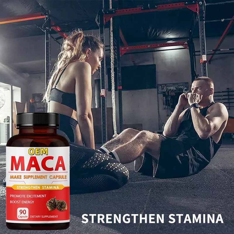 OEM Private Label Aphrodisiac Black Maca Root Supplement Biologische Maca Capsules Voor Mannen