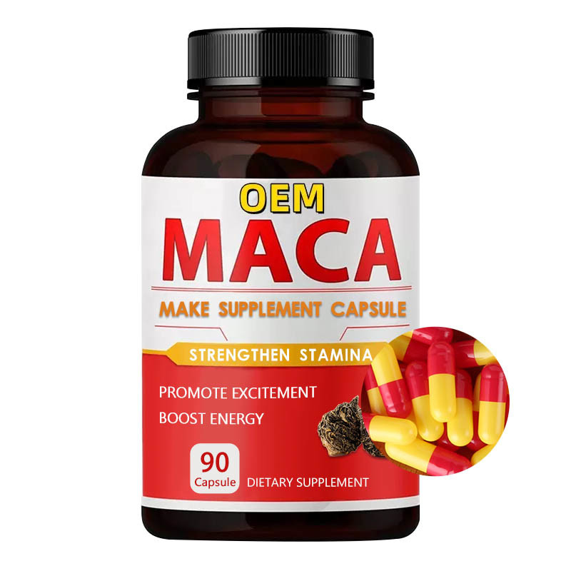 OEM Private Label Aphrodisiac Black Maca Root Supplement Biologische Maca Capsules Voor Mannen