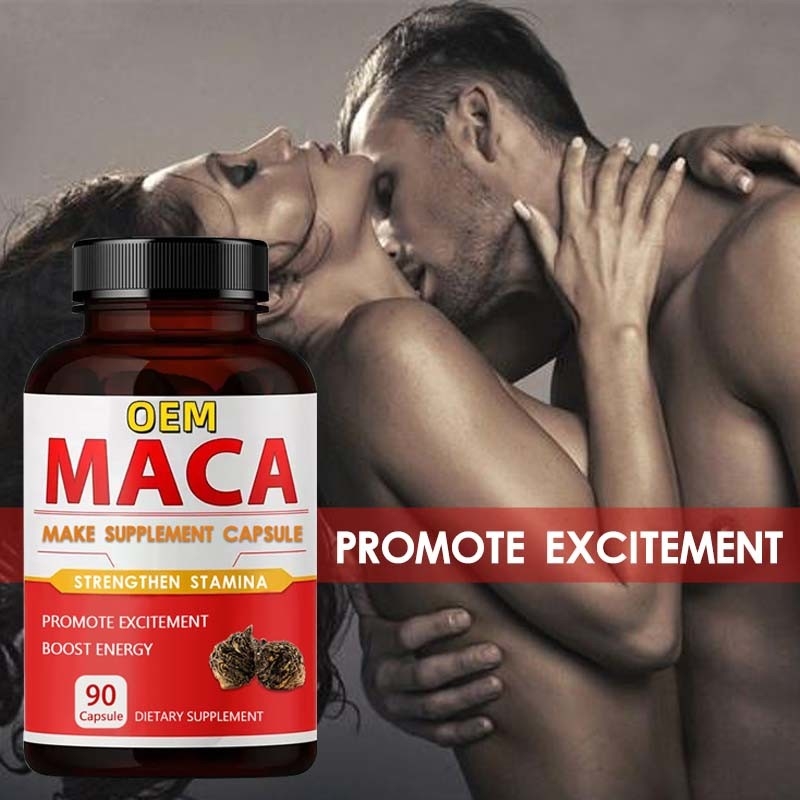 OEM Private Label Aphrodisiac Black Maca Root Supplement Biologische Maca Capsules Voor Mannen
