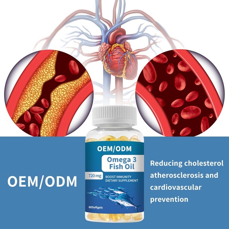 Vistraan Omega 3 Softgels-Capsulesvitamine E DHA EPA voor Hart Brain Joint Health