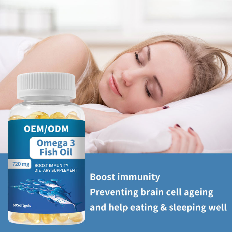 Vistraan Omega 3 Softgels-Capsulesvitamine E DHA EPA voor Hart Brain Joint Health