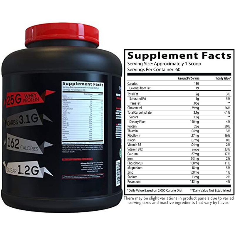 2.2g supplementenoem isoleert het Eiwitpoeder 80 Massa de Weiproteïne van de Concentraat100% Goudstandaard