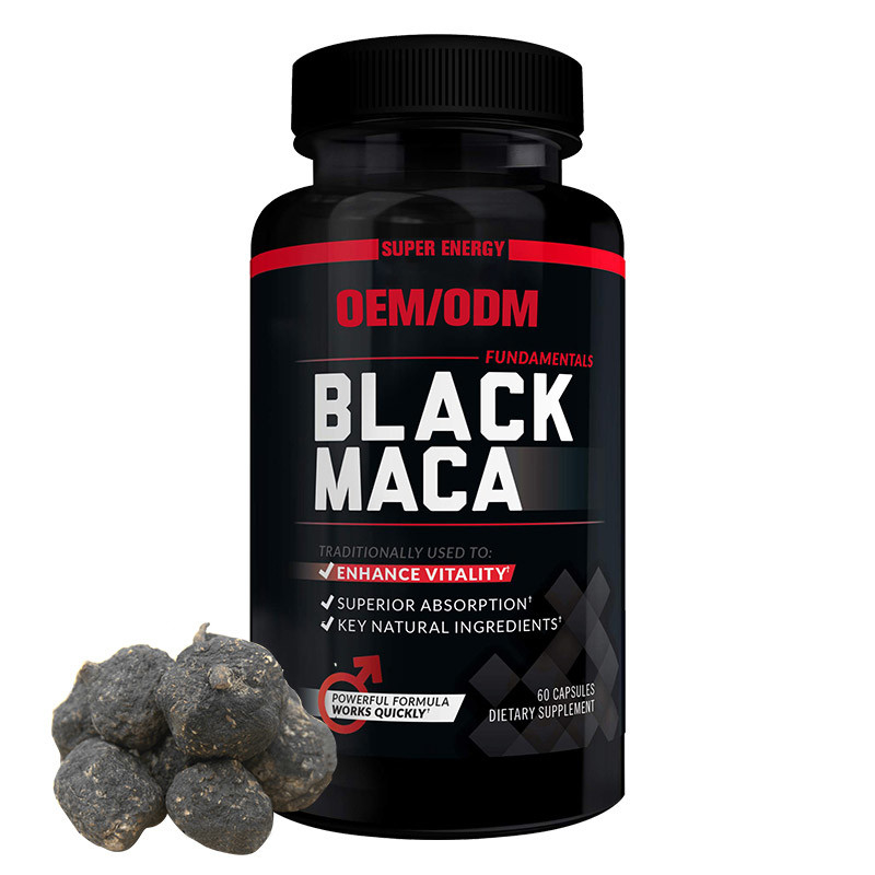 OEM Zwarte Maca Wortel20000mg Capsules voor Mannen en Vrouwenveganist Max Strength Energy Supplement