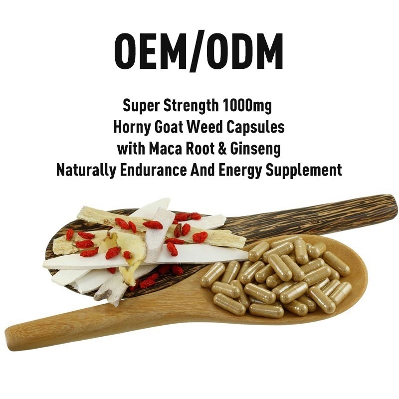 OEM Super het Onkruidcapsules van de Sterkte1000mg Hoornen Geit met de Wortel en de Ginseng van Maca