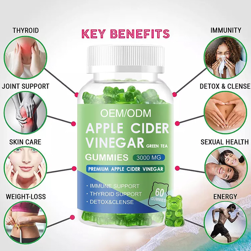 Oem Apple Cider Gummies Veganistisch Biologisch Keto Bhb Slank Gewichtsverlies Apple Cider Azijn Snoep