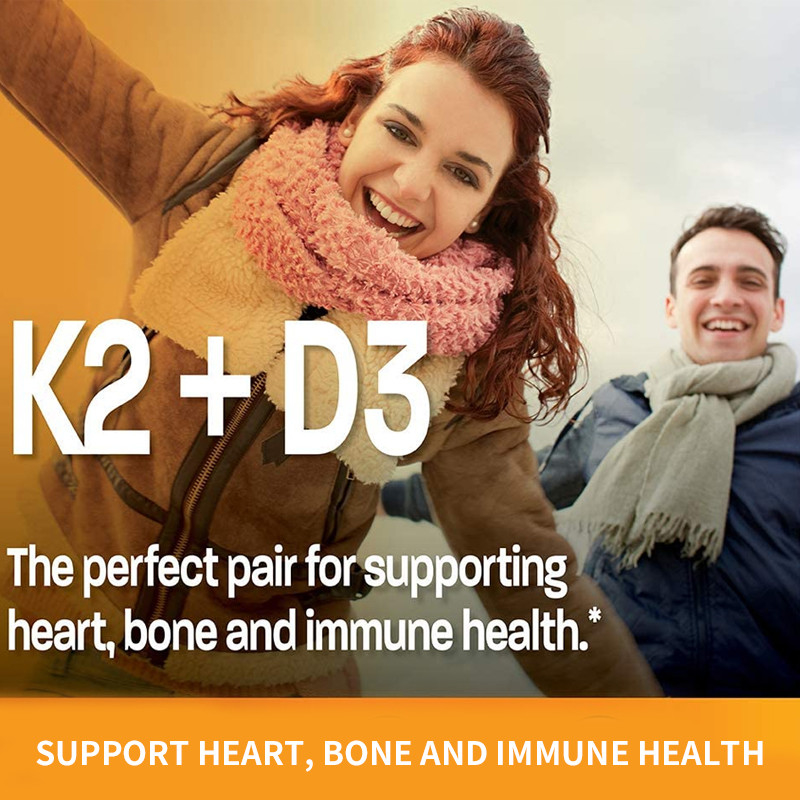 Douanevitamine D3 Gummies 5000 IU met K2 100 Mcg Softgels 2 in 1 Steun Immuun Hart