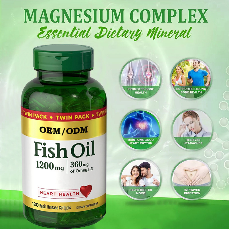1200Mg de vistraan steunt Hartgezondheid met Omega 3 de Versie Softgels van EPA DHA