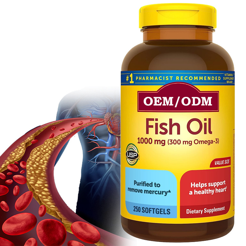Omega Vistraan 3 van 1000Mg Softgels voor Gezond Supplement 250 van de Hartsteun Softgels 125 Daglevering