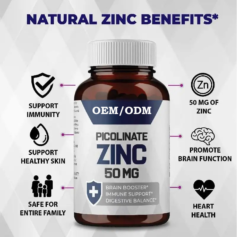 OEM Zinkpicolinaat 30 mg Goed geabsorbeerd supplement voor groei Immuunsysteem capsules