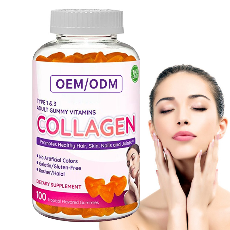 ODM van het de Biotinezink van Collageengummies 2500mcg de Vitamine E.G. voor van de Haarhuid en Spijker de Haargroei
