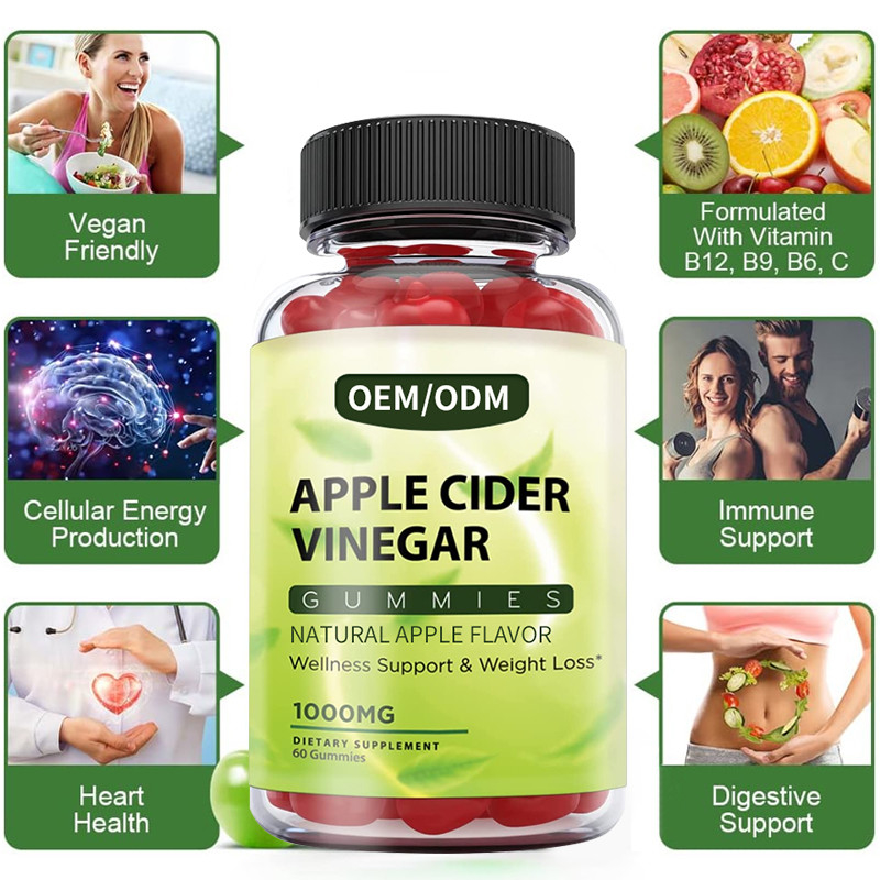 De Ciderazijn Gummies van HACCP Apple met de Controle Detox van het Moedermetabolisme helpen Koppig Buikvet verminderen