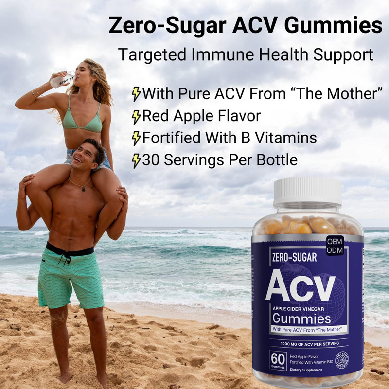 ODM Organische ACV Gummies van het Verliesapple van het Steungewicht de Ciderazijn B12 500mg