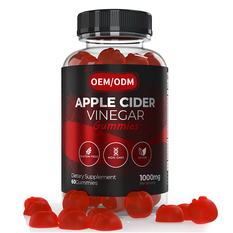OEM ACV Gewichtsverlies Beheersing Vitaminen Glutenvrij Vegan Niet-GGO Snelle gewichtsverlies Appelsaperazijn Gummies