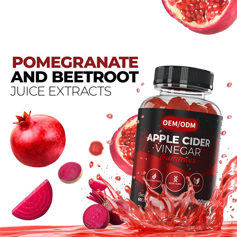 OEM ACV Gewichtsverlies Beheersing Vitaminen Glutenvrij Vegan Niet-GGO Snelle gewichtsverlies Appelsaperazijn Gummies