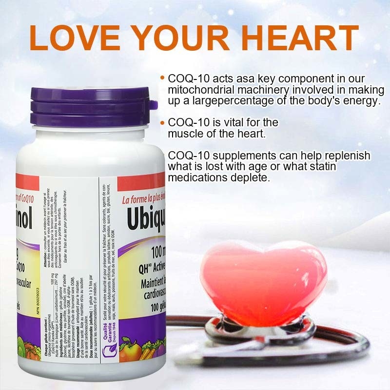 OEM van de de Steun Cardiovasculaire Gezondheid C Ubiquinol van het Gezondheidszorgsupplement Coenzyme Q10 Softgel Capsules voor Gezond Hart Q10
