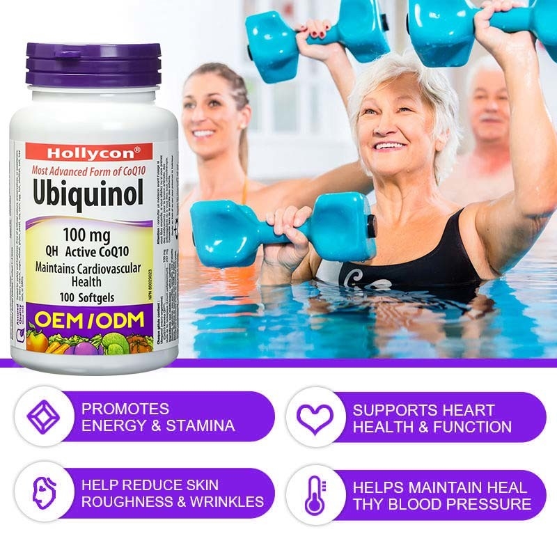 OEM van de de Steun Cardiovasculaire Gezondheid C Ubiquinol van het Gezondheidszorgsupplement Coenzyme Q10 Softgel Capsules voor Gezond Hart Q10