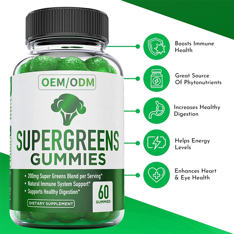 De super Groene Kleverige van Vitamine Essentiële Vitaminen en Mineralen Installatie baseerde Immuun Steun Dieetsupplement