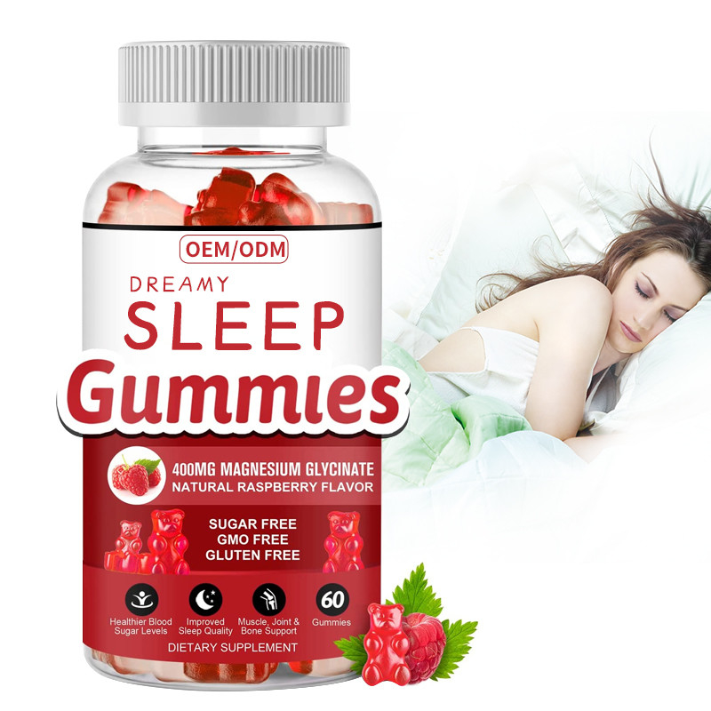 Glutenvrij Melatonine Vitamine Gummies Ondersteuning Slaap Ontspannen Melatonine Vitamine D Magnesium Citroenmelisse-extract