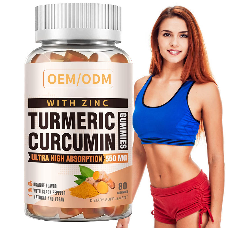 60PCS kurkuma en Ginger With Black Pepper Supplement voor Immune Steunkurkuma Ginger Gummies