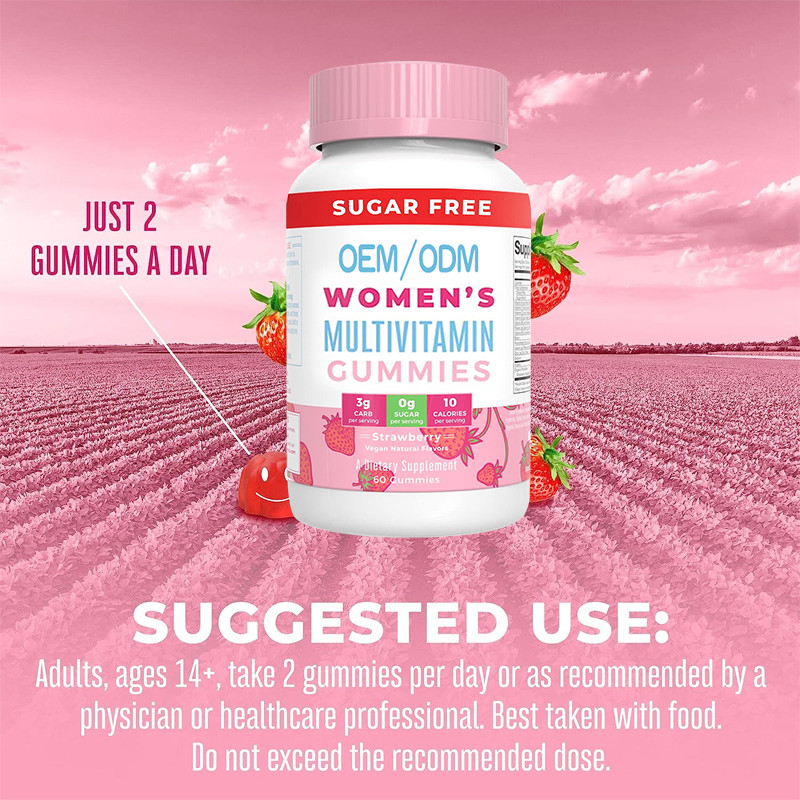De Vitaminen van Multivitamin van immune Steun Dagelijkse Vrouwen met de Organische Kleverige Huid en de Spijker van het Ingrediëntenhaar