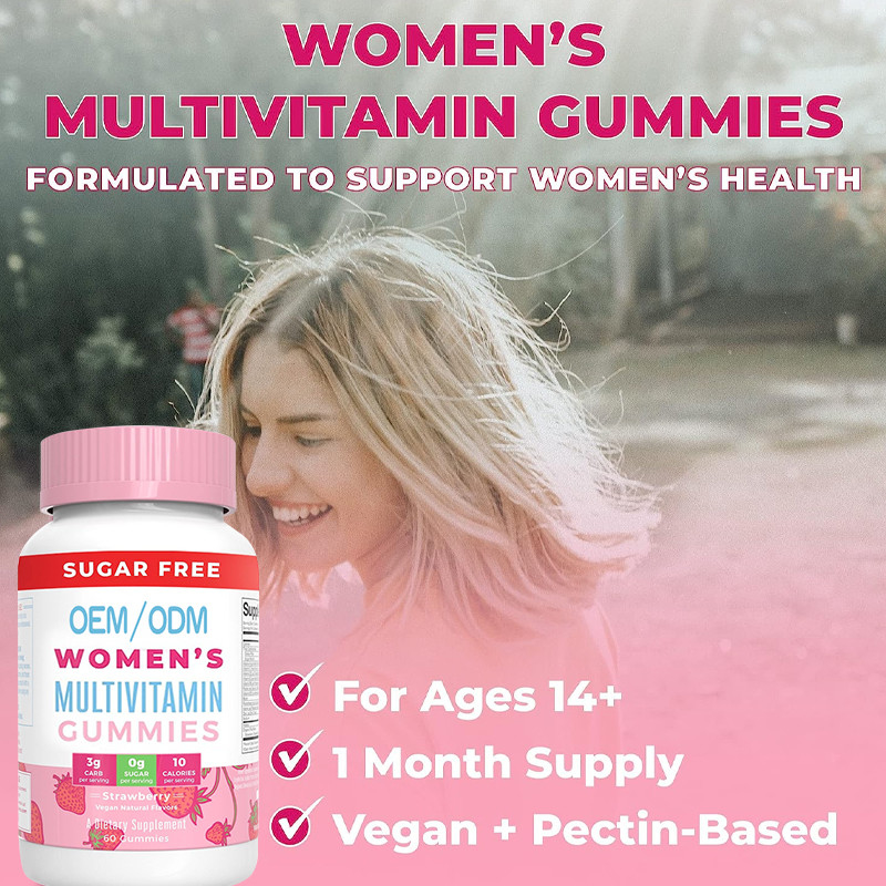 De Vitaminen van Multivitamin van immune Steun Dagelijkse Vrouwen met de Organische Kleverige Huid en de Spijker van het Ingrediëntenhaar