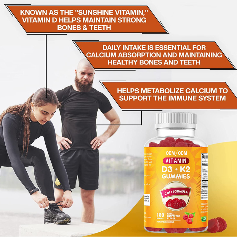 COA-Supplementenoem Calcium met de Gezondheids Immune Steun Gummies van het Vitamined3 K2 Been