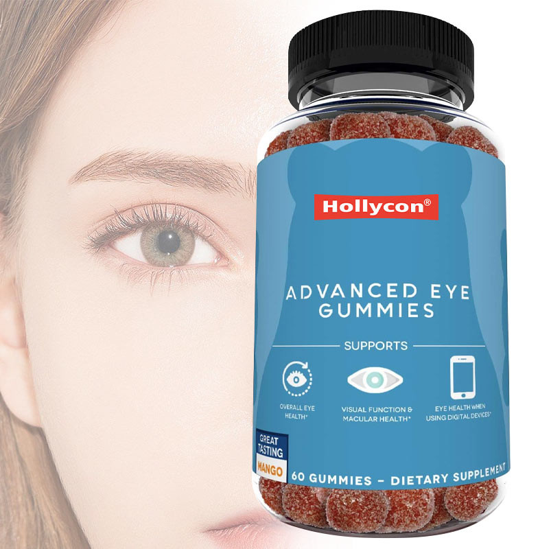 2500mcg Vitamine B7 Natuurlijke Zeaxanthine Luteïne Aangepaste smaken Niet-vervuilende productie Eye Gummies