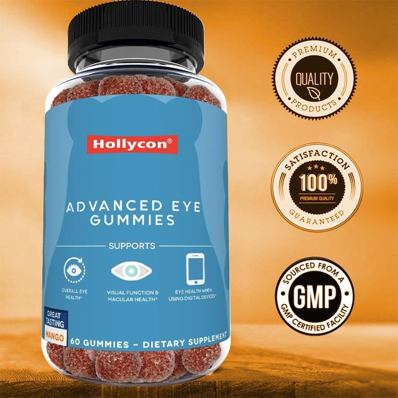 2500mcg Vitamine B7 Natuurlijke Zeaxanthine Luteïne Aangepaste smaken Niet-vervuilende productie Eye Gummies