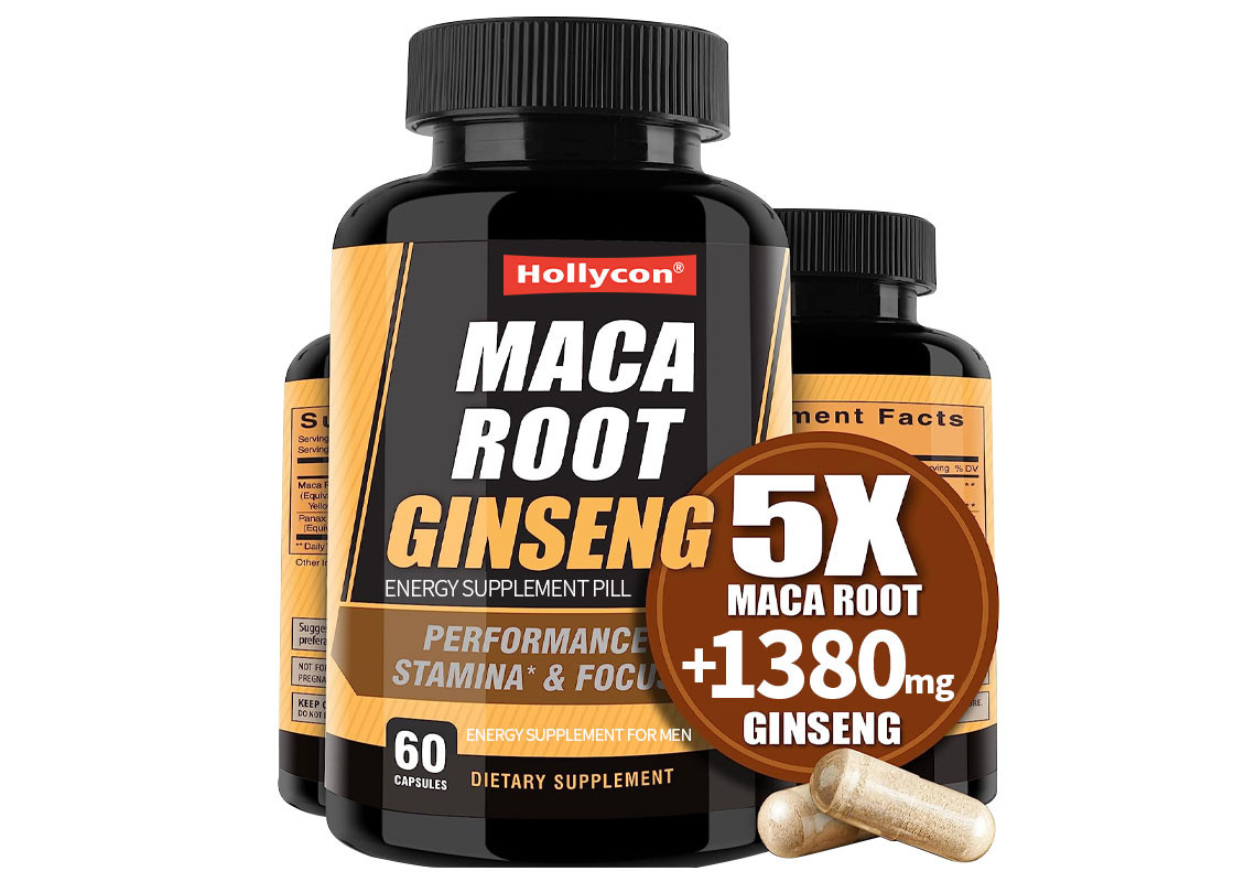 OEM 90 capsules Maca wortel supplement voor mannen ondersteuning van energie stroomverhoging uithoudingsvermogen capsules