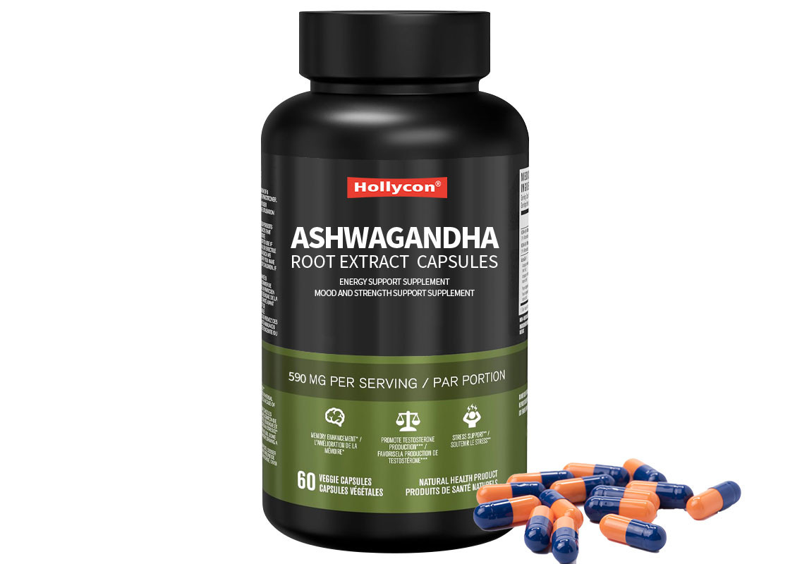 60pcs Ashwagandha wortel extract capsules humeur en kracht ondersteuning supplement voor natuurlijke stressverlichting