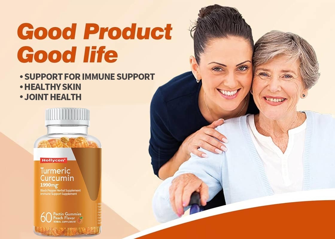 OEM voedingssupplementen Kurkuma Curcumine Gummies Joint Comfort And Brain Function Support Supplement 60pcs
