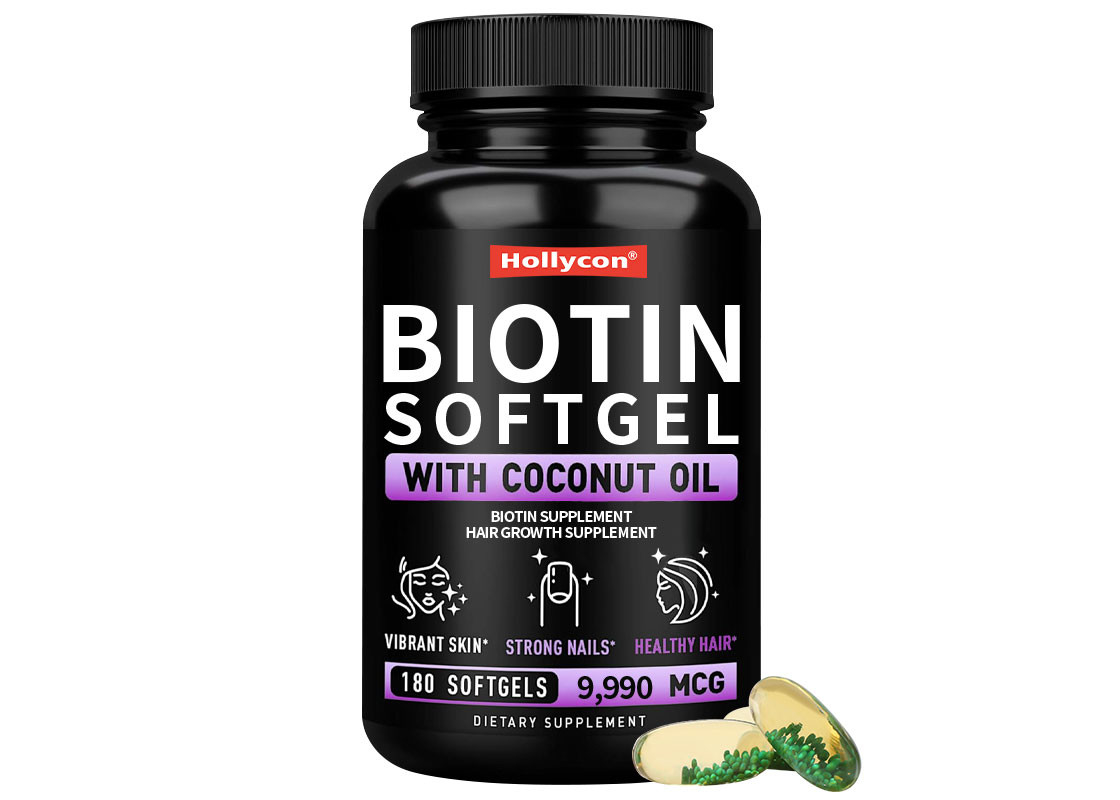 Zuivere biotine vitamine gummies met kokosolie softgels snellere haargroei voor huid en nagels gezondheid biotine supplement