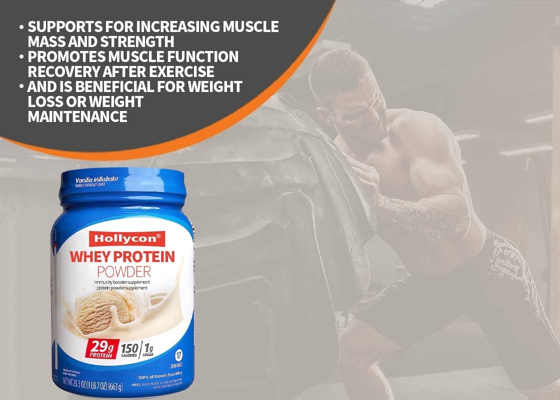 Voedingsmiddel Whey Protein Poeder Voor Het Verhoogen Van Spiermassa Sterkte Immuniteitsbooster Supplement