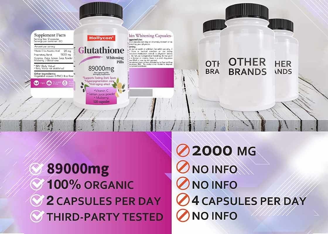 OEM Glutathion bleekende pillen helpen om de huid te voeden en verlicht tonus anti-aging supplement