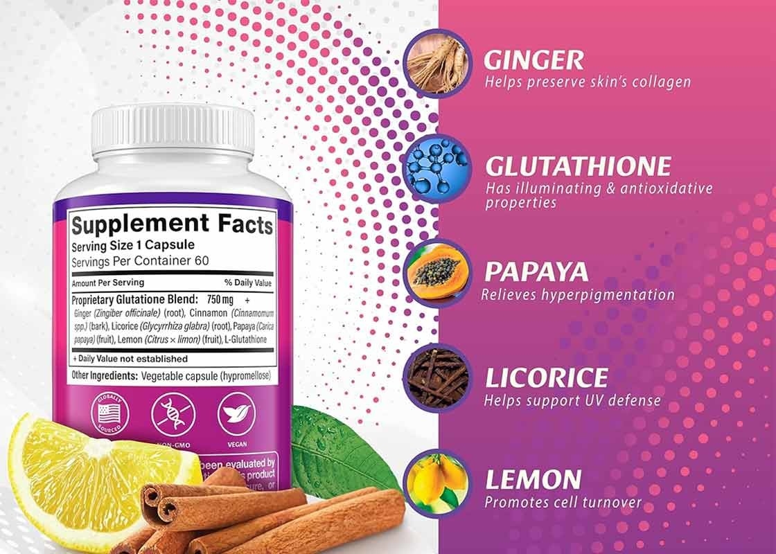 OEM Glutathion capsules helpen bij het gelijkstellen van huidskleur Huidverwitterende pillen Anti-aging supplement
