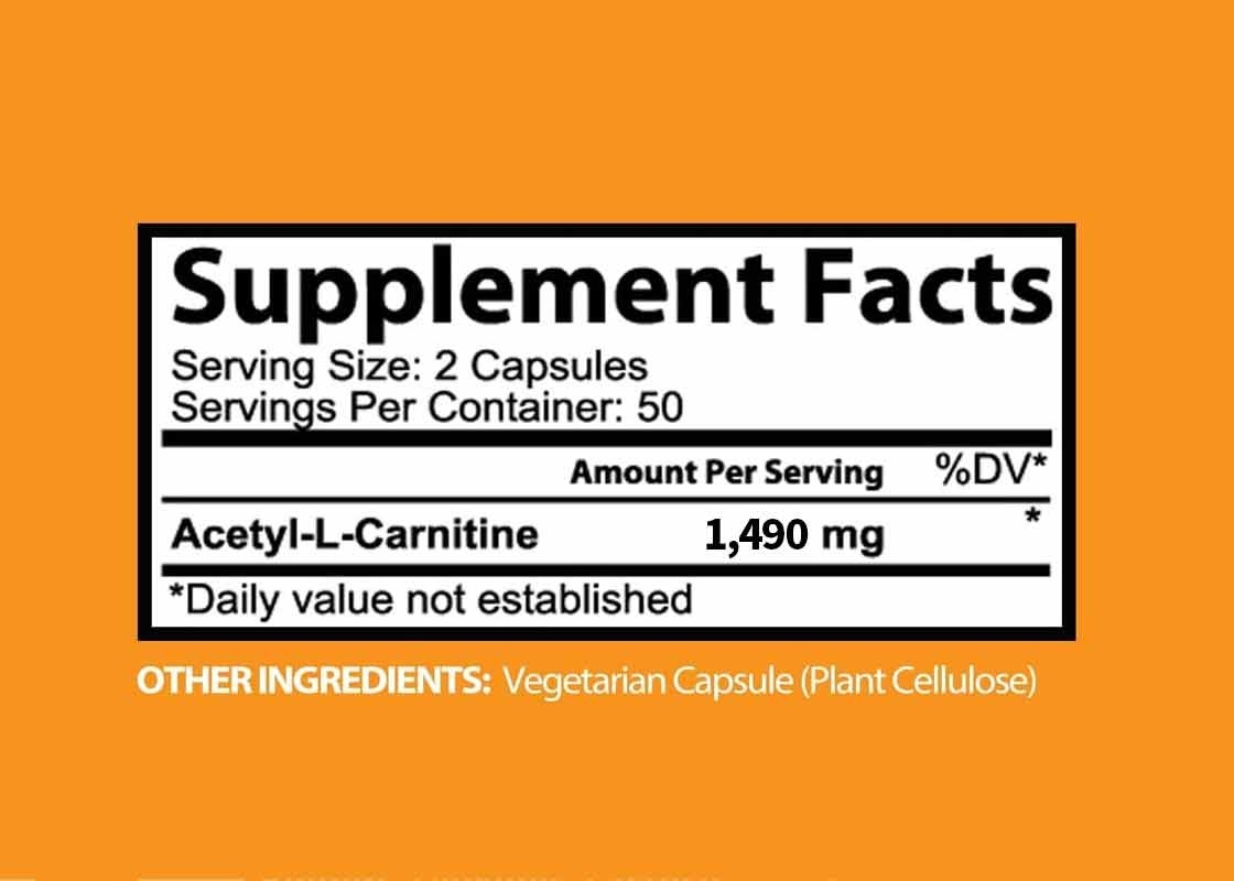 COA L-carnitine capsule voor geheugen en focus Natuurlijke energieproductie Groente capsules