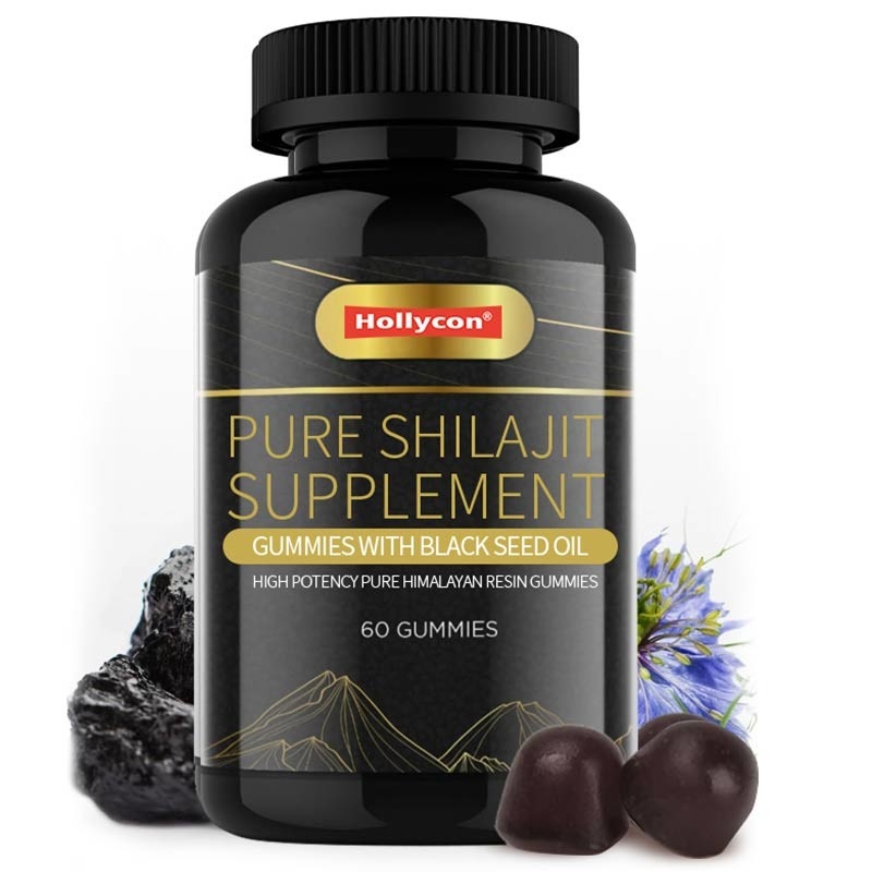 Pure Shilajit Supplement Gummies met zwarte zaadolie High Potency Pure Himalayan Resin Gummies