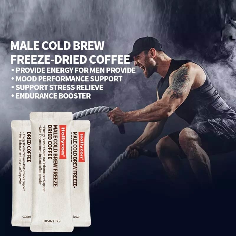 OEM Man Cold Brew Vriesgedroogde koffie Energiebooster Uithoudingsvermogen Performance Men Enhancement Instant Coffee Powder