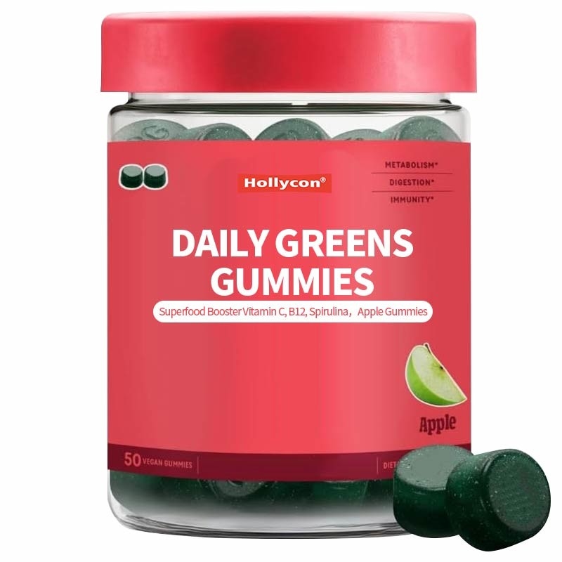 2024 Nieuwe aankomst Daily Greens Gummies Superfood Booster Vitamine C B12 Spirulina Appelgummies