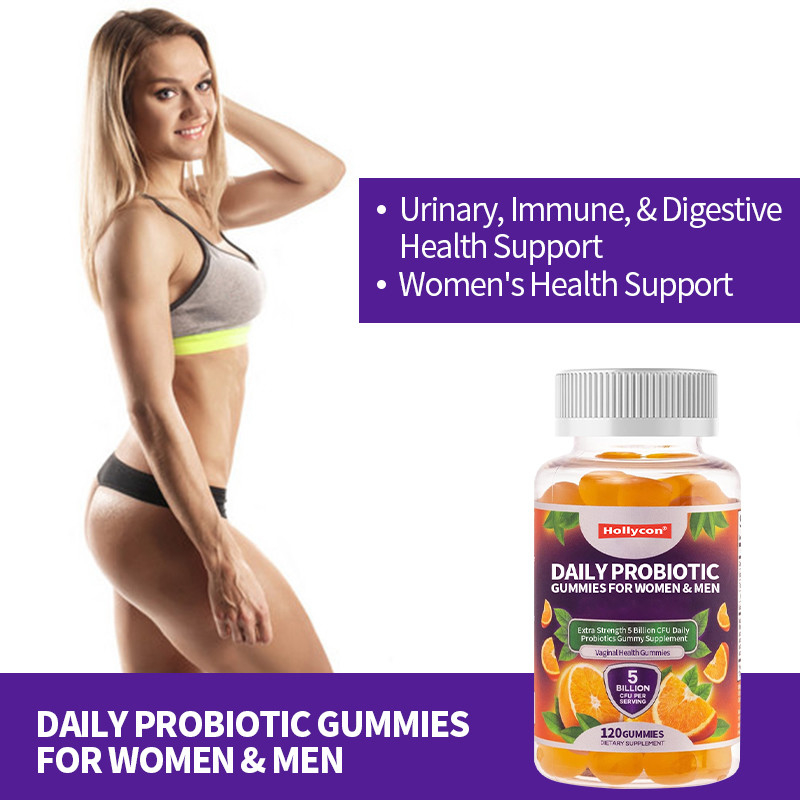 OEM dagelijkse probiotische gummies voor vrouwen en mannen extra kracht 5 miljard CFU dagelijkse probiotica gummi supplement