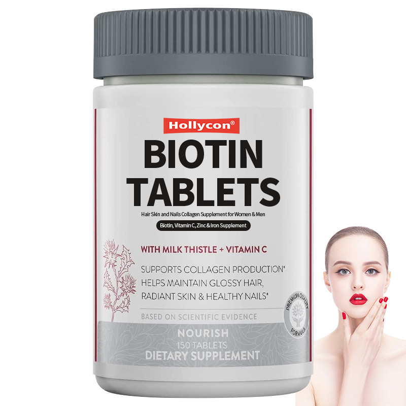 Biotine tabletten Haar, huid en nagels Collageen supplement voor vrouwen en mannen Vitamine C, zink en ijzer supplement