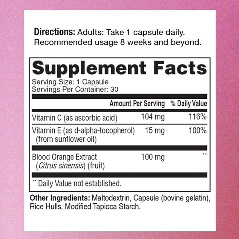 OEM Skin Radiance Capsules Bloedoranje Extract Collageen Huid Supplement Vitamine C Vitamine E Capsules
