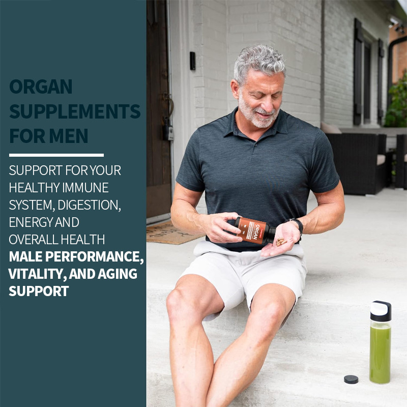 Orgaansupplementen voor mannen Grass-Fed And Wild Orgaankomplex Capsules Prostata Support Man Performance Supplement