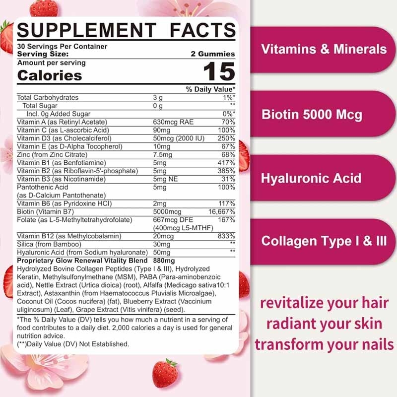 OEM & ODM Support Gummy Natuurlijke ingrediënten voor vrouwen Multivitamine suikervrije gummies
