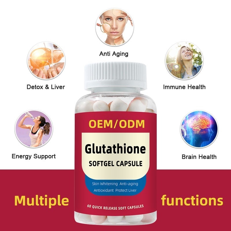 OEM Private Label Vitamine C 1500 mg L-glutathion tabletten voor huidverwittering Softgel