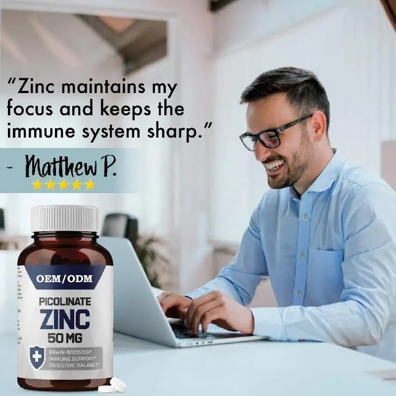 OEM Zinkpicolinaat 30 mg Goed geabsorbeerd supplement voor groei Immuunsysteem capsules