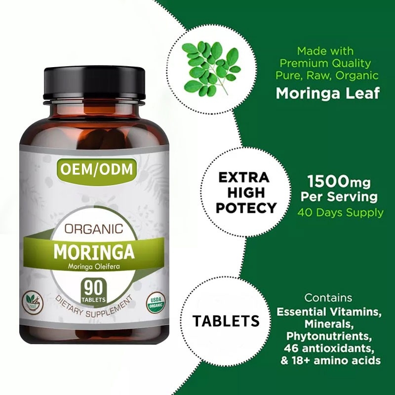 OEM Groothandel 1500 mg kruidengroot capsule Moringa Oleifera tabletten voor vetverbranding
