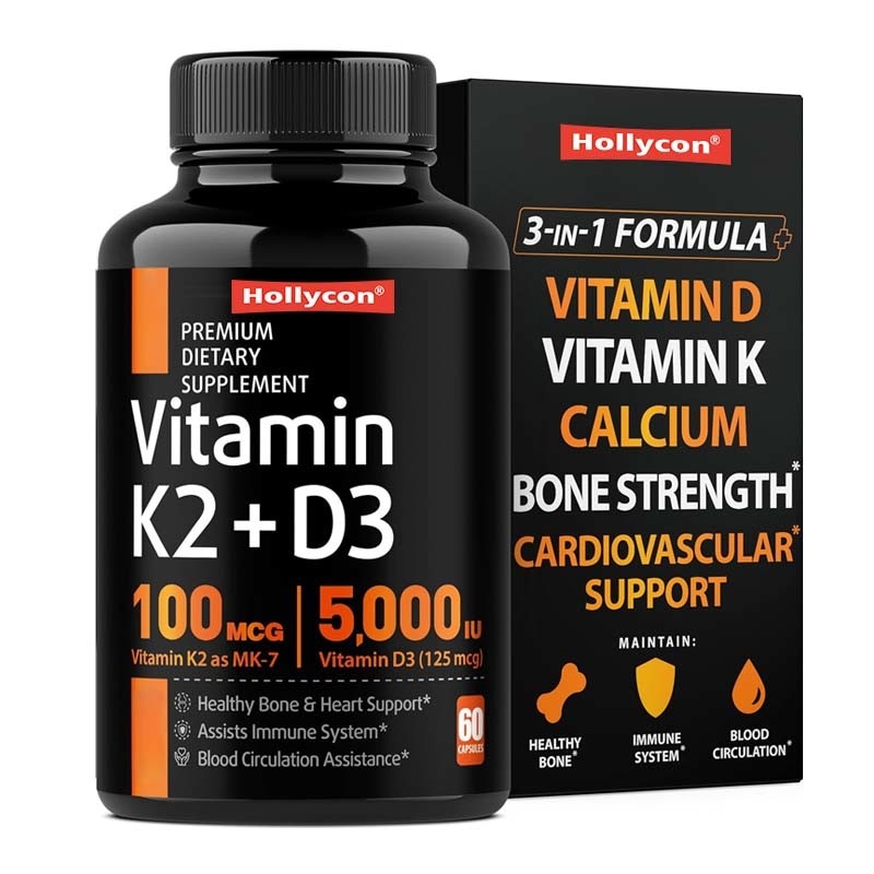 OEM-ondersteuning botsterkte supplementen voor immuun vitamine D3 K2 calcium capsules