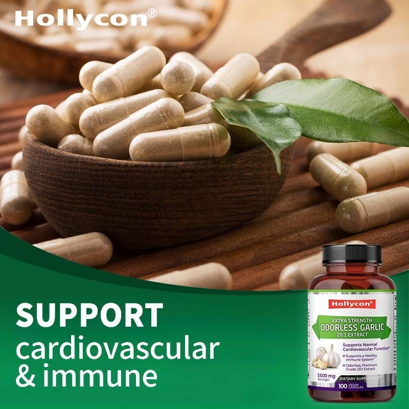 OEM-ondersteuning Biologisch geurloos knoflook extract Antioxidant voor volwassen knoflook veganistische capsules
